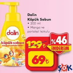 DALİN KÖPÜK SABUN 200 ML fiyat ve kampanya bilgisi